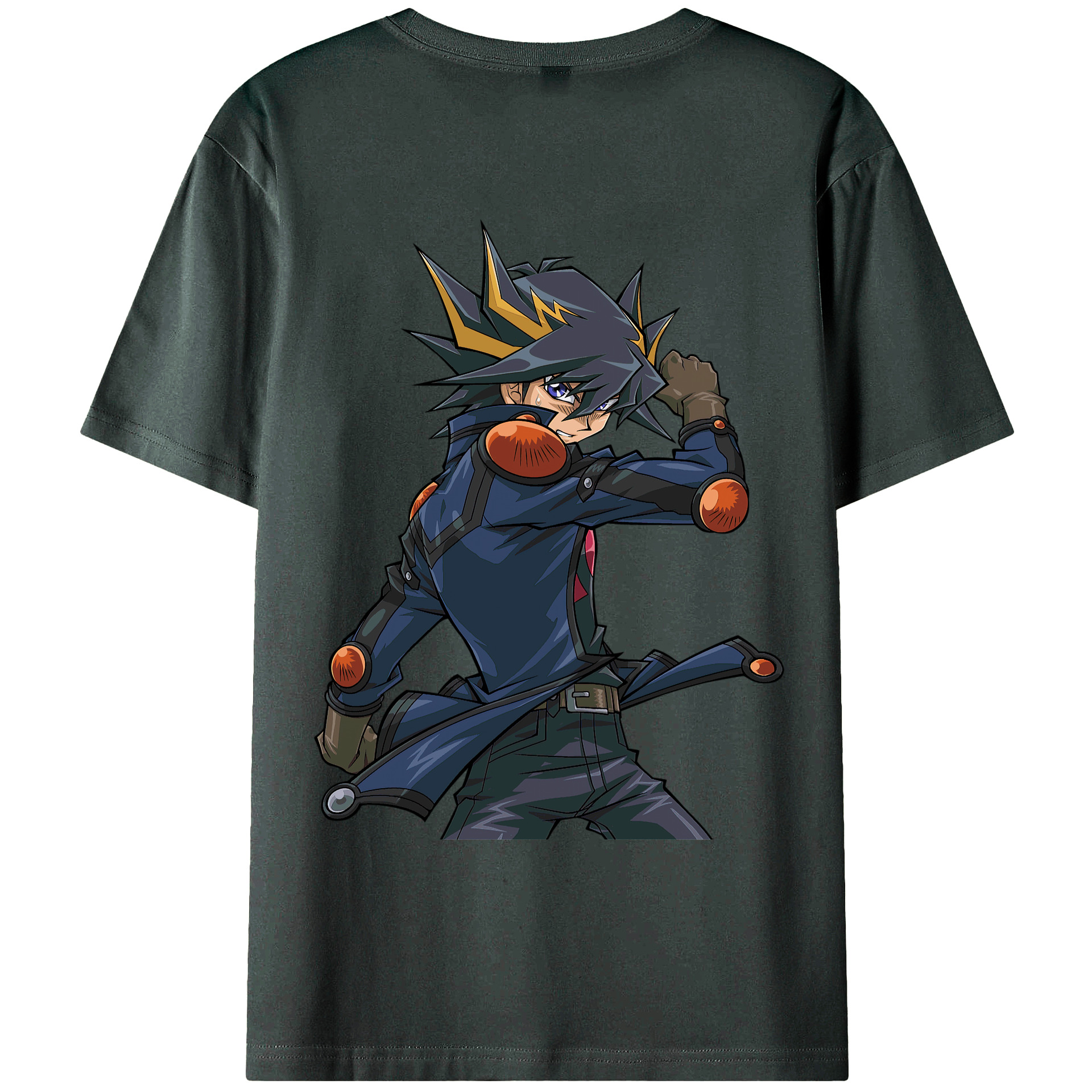 （画像用） 遊☆戯☆王 Yu-Gi-Oh! 綿100％ メンズ半袖Tシャツ（バックプリント） 通気性